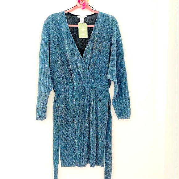 NWT💕Pretty Shimmer Dress SZ L - Picture 3 of 14